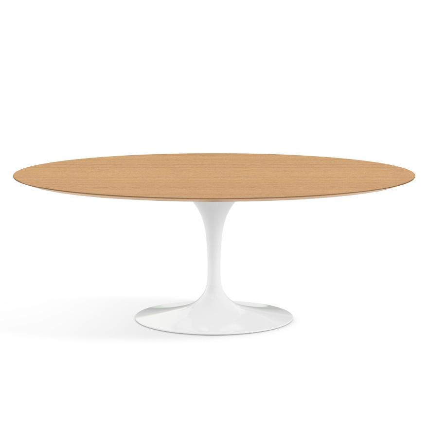 Saarinen 78" Oval Dining Table Medium Dining Tables Knoll White Light Oak 