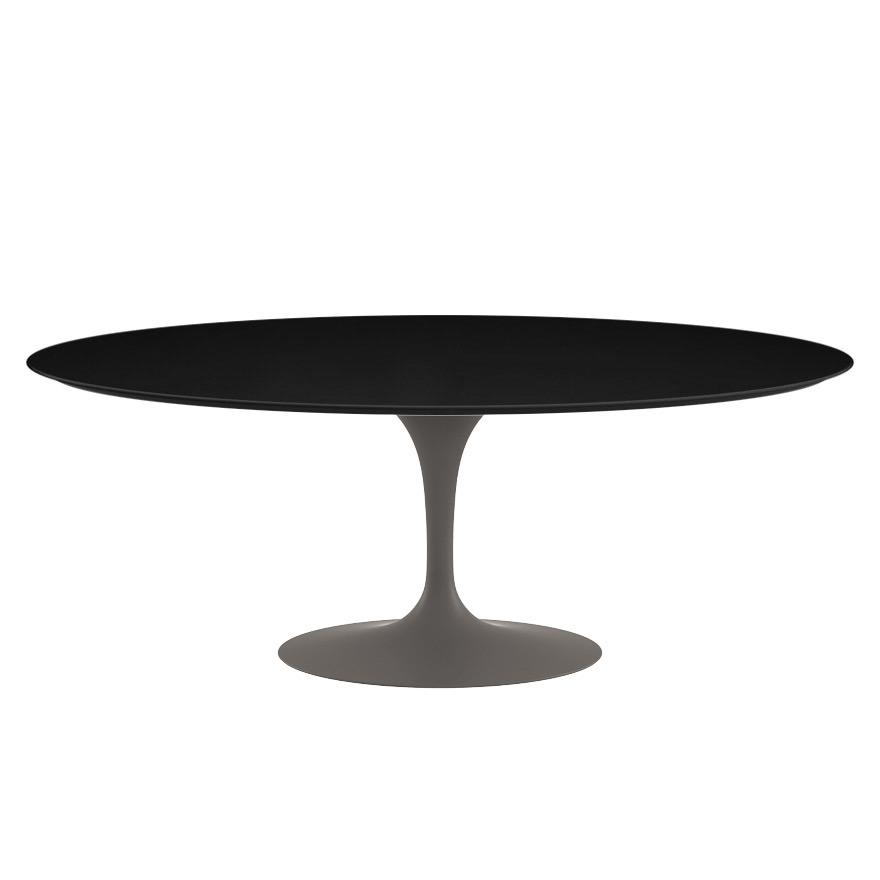 Saarinen 78" Oval Dining Table Medium Dining Tables Knoll Grey Black laminate, Satin finish 