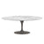 Saarinen 78" Oval Dining Table Medium Dining Tables Knoll Grey Carrara marble, Shiny finish 