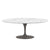 Saarinen 78" Oval Dining Table Medium Dining Tables Knoll Grey Carrara marble, Satin finish 