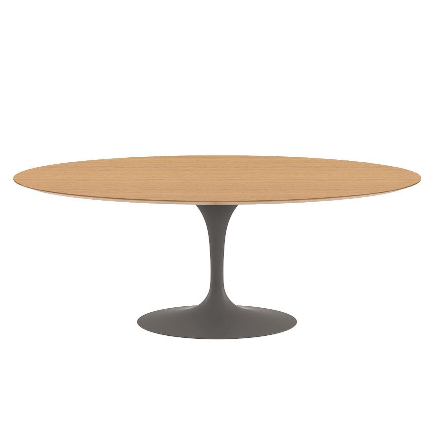 Saarinen 78" Oval Dining Table Medium Dining Tables Knoll Grey Light Oak 