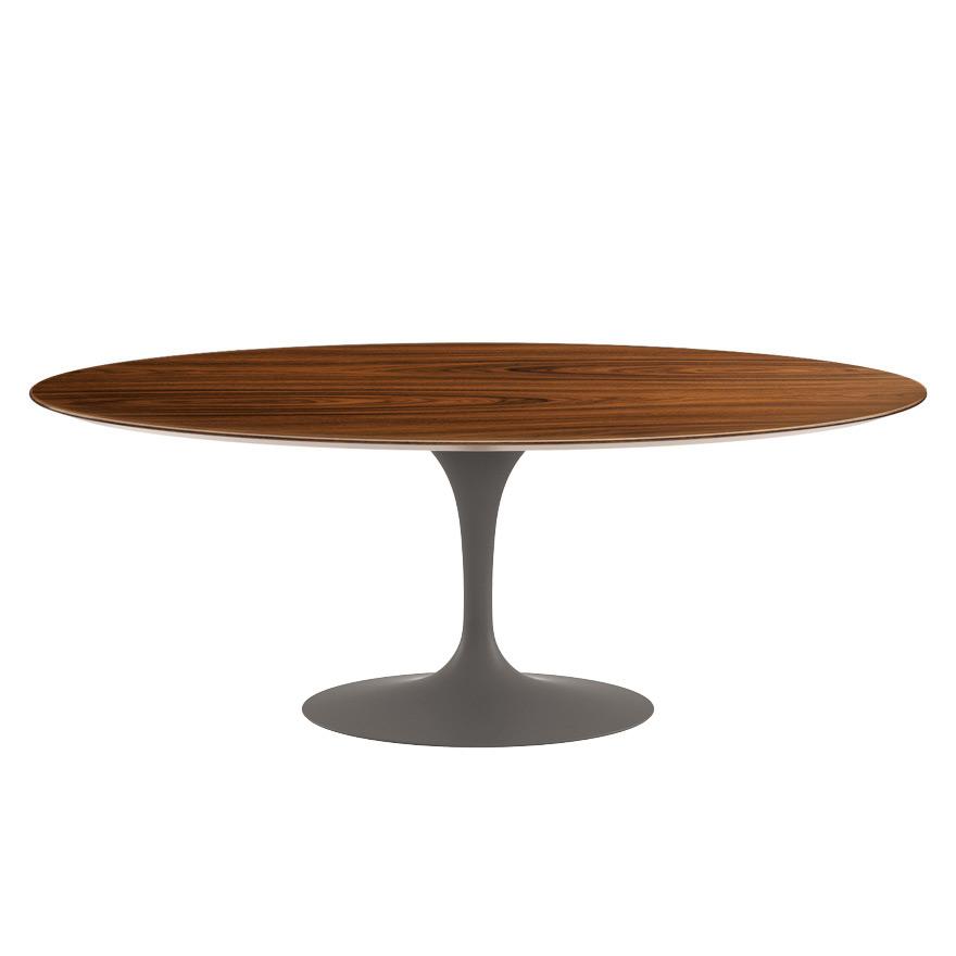 Saarinen 78" Oval Dining Table Medium Dining Tables Knoll Grey Rosewood 