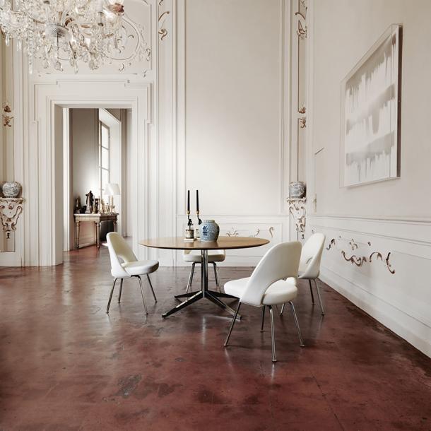 Saarinen Executive Armless Chair With Tubular Legs Side/Dining Knoll 