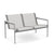 1966 Two Seat Lounge chair with Arms Outdoors Knoll Light Silver Frame with Grey Tone Mesh & Grey Strap 