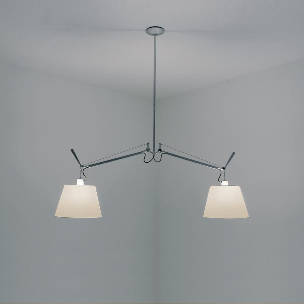 Tolomeo Double Shade Suspension Lamp hanging lamps Artemide 12" Parchment 