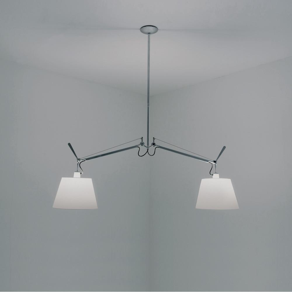 Tolomeo Double Shade Suspension Lamp hanging lamps Artemide 12" Fiber 