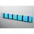 Knax Horizontal Colored Coat Hook Coat Hooks Loca 6 hooks Black Turquoise