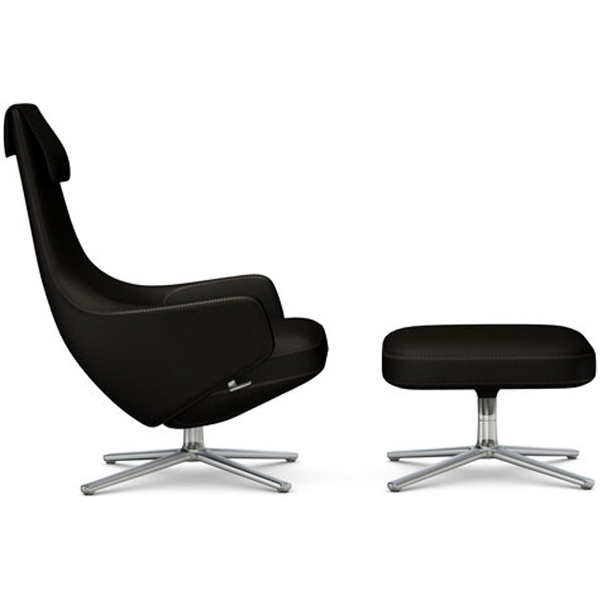 Repos Lounge Chair & Ottoman lounge chair Vitra Polished 16.1-Inch Cosy Contrast - Velvet Brown - 04