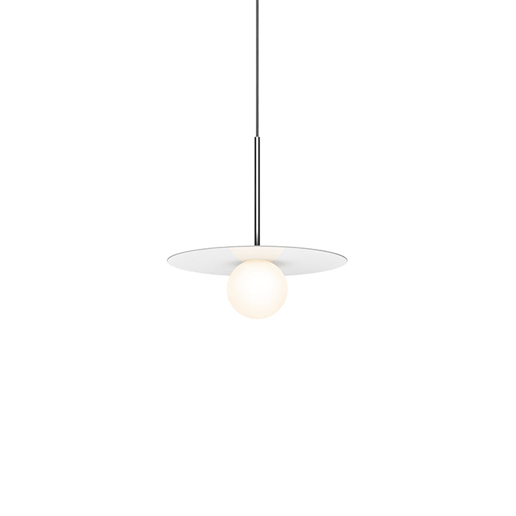 Bola Disc Pendant ceiling lights Pablo Gloss White / Chrome 12" 