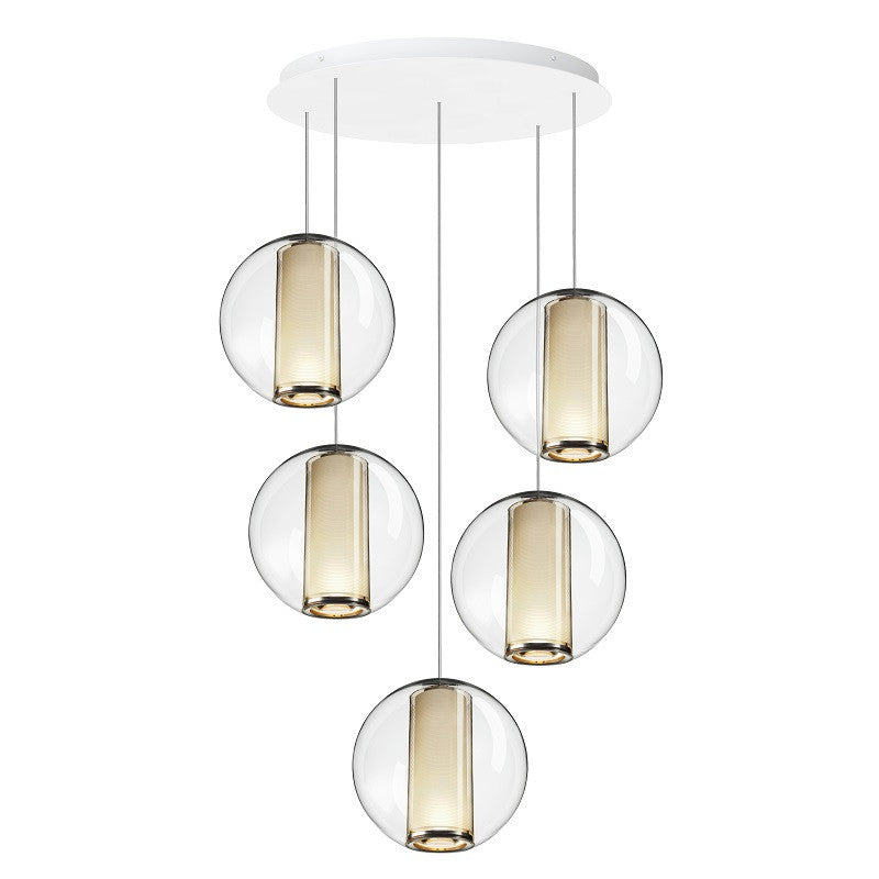 Bel Occhio Multi-Light Pendant hanging light Pablo White 5 Lights 