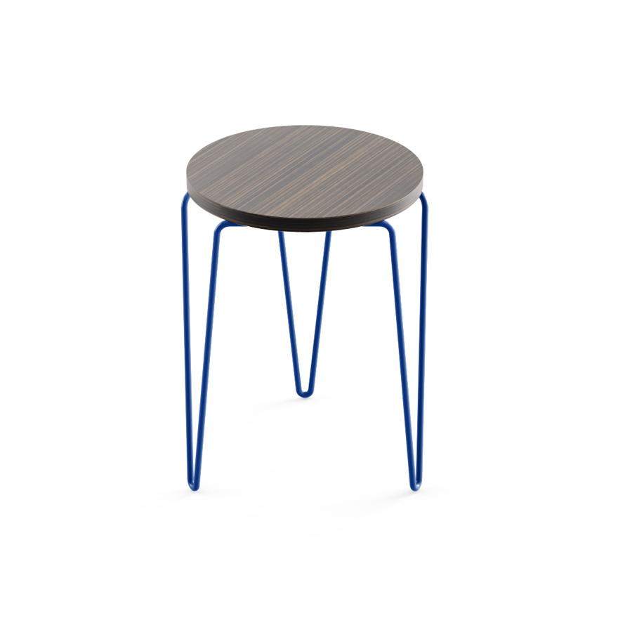 Florence Knoll Hairpin Stacking Table table Knoll Zebra blue powder-coat base 